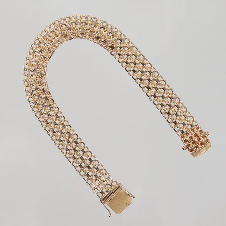 Armband X-länk 20cm, bredd 11mm, SÄAB år 1963, 18K Vikt: 21 g
