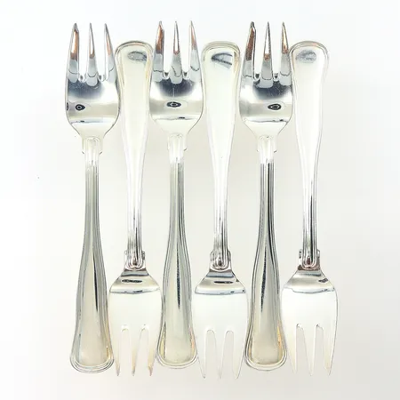 6 tårtgafflar längd 13cm, Cohr, silver 830/1000. Vikt: 142,5 g