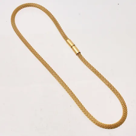 Collier 45cm, bredd 5,3mm, bajonett lås, 18K, fint skick, 45,63g.