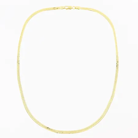 Collier manglad länk längd 41cm, bredd 3mm, smärre skevheter, 18K Vikt: 8,9 g