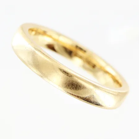 Ring slät stl:18¼, bredd 3,5mm, tunna repor, 18K Vikt: 6,4 g
