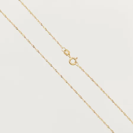 Kedja Singapore längd 41,5cm bredd 0,6mm GHA 18K Vikt: 1,2 g