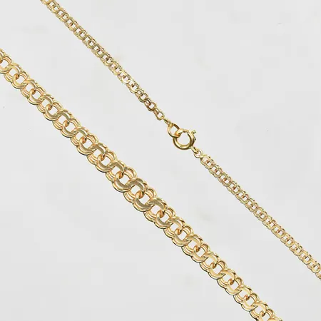 Collier Bismarck doserad bredd 3-7 mm, längd 44½ cm, 18K. Vikt: 12,9 g