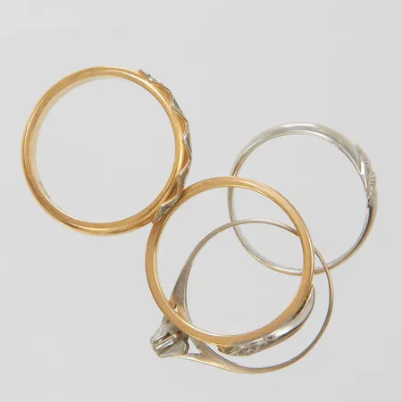 Diverse guld, diamanter samt vita stenar, defekter, 18K Vikt: 10,1 g