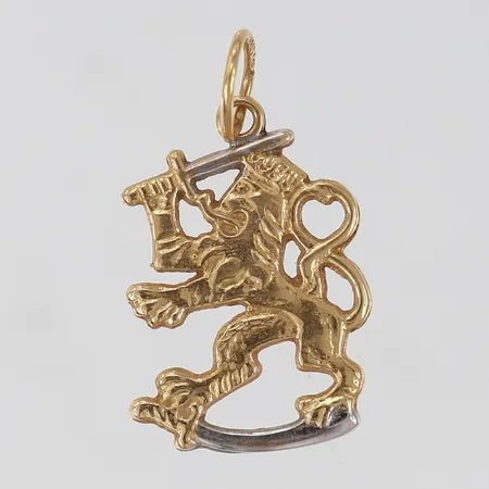 Hänge tvåfärgat längd inkl ögla ca 24mm, bredd ca 8-14mm, 14K Vikt: 1,1 g