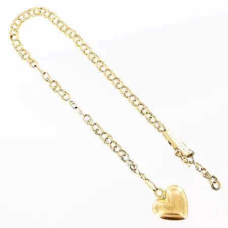 Armband Bismarck med berlock, defekt, gravyr, 18K Vikt: 4,3 g