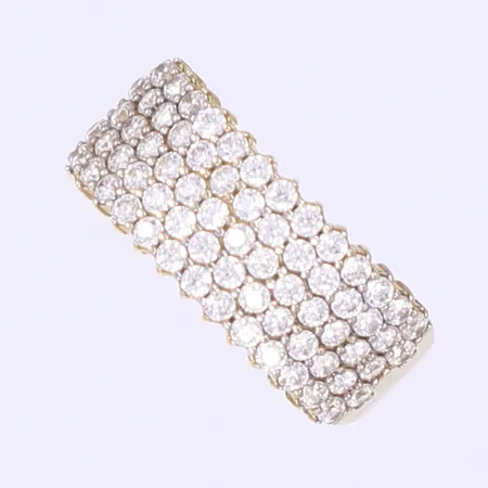 Ring med vita stenar stl:17½, bredd 2-8mm, 14K Bruttovikt: 2,5g Vikt: 2,5 g