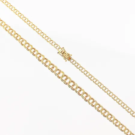 Collier doserad Bismarck Guldfynd, längd 44,5cm, bredd 3-5,5mm, 18K Vikt: 10,7 g