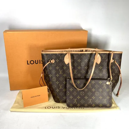Väska, Louis Vuitton, Neverfull, modellnr: M40995, ca 32x28x17cm, monogramcanvas, avtagbar pouch, med kvitto från Louis Vuitton Birger Jarlsgatan 2020m, dustbag samt box, smärre bruksslitage