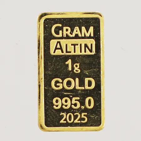 Guldtacka Gramaltin 995.0 öppen plombering 24K Vikt: 1 g