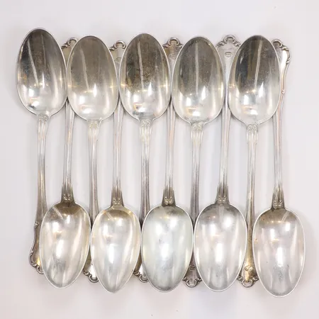 10 matskedar, längd 19cm, bredd 6-40mm, silver Vikt: 455,7 g