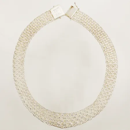 Collier doserad X-länk med stav 46,5cm bredd 17-24mm 925/1000 silver Vikt: 80,6 g