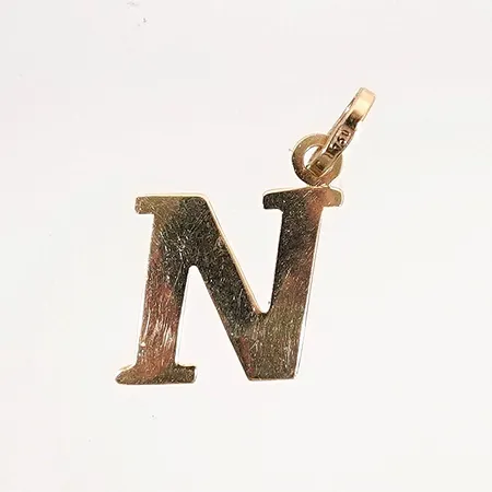 Hänge "N" längd ca 20mm inkl. ögla 18k Vikt: 0,4 g