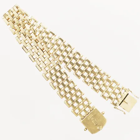 Armband Korridor längd 19cm bredd 13,6mm, Gustafsson Evert, Stockholm år 1966, 18K Vikt: 36,1 g
