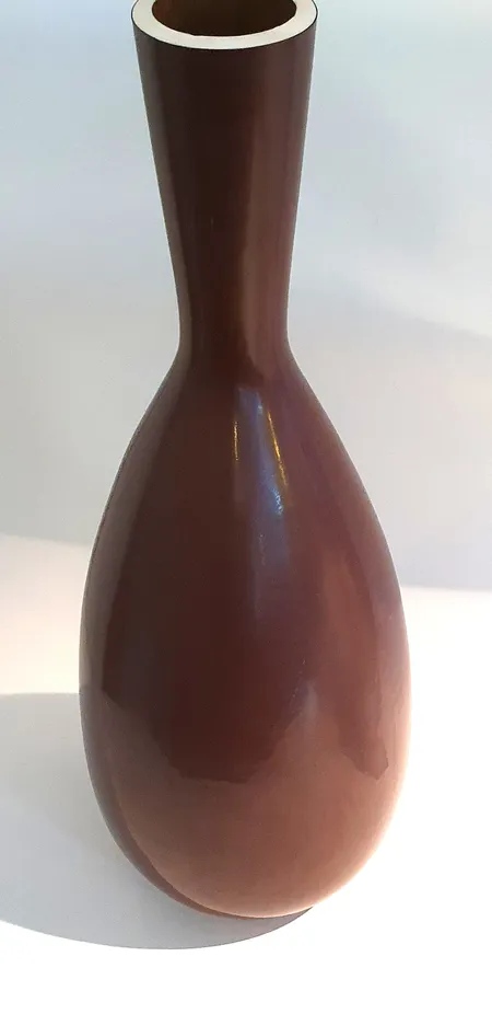 Keramikvas av Carl-Harry Stålhane för Rörstrand, höjd 52cm omkrets 20cm brun glaserat stengods 1950-60 tal lagad/nerslipad  Vikt: 0 g Skickas med postpaket.