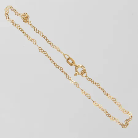 Armband med hjärtformade länkar längd 16,5cm, bredd 2mm, knut, 18K Vikt: 1 g