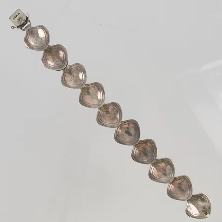 Armband Michelsen Aktiebolag A, 19,5cm bredd 21mm, Stockholm år 1954, en länkbit släppt undertill 925/1000 Silver 33,6g.