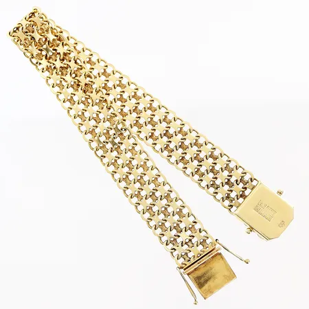 Armband X-länk längd 19,5cm, bredd 13mm, 18K Vikt: 24,3 g