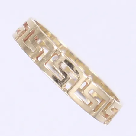 Ring med dekor av meanderbård stl 15¾ något skadad 14K Vikt: 1 g