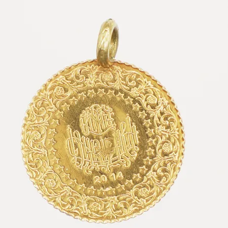 Hänge/mynt Ataturk, Ø17mm, 2014, ögla i oädel metall 21,6K Vikt: 1,9 g