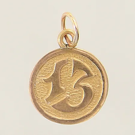 Hänge "13" Ø13mm 18K Vikt: 1 g