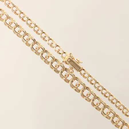 Collier Bismarck längd 44,5cm bredd 2,7-5,8mm 18K  Vikt: 12,4 g