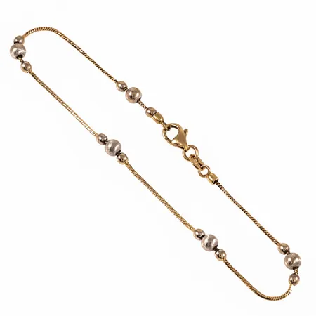 Armband Ormlänk med kulor 20cm bredd 0,8-4mm, slitage, ojämnheter, 18K 3,8g.