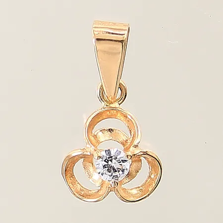 Hänge blomma med vit sten 18x10mm 18K Vikt: 0,8 g