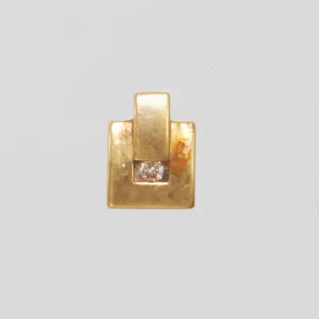 Udda örhänge med diamant 1 x ca 0,01ct, skevt stift, 18K Vikt: 0,8 g