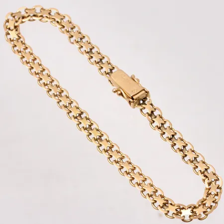 Armband 18cm, Xlänk bredd 4,6mm, 18K, 7,26g.