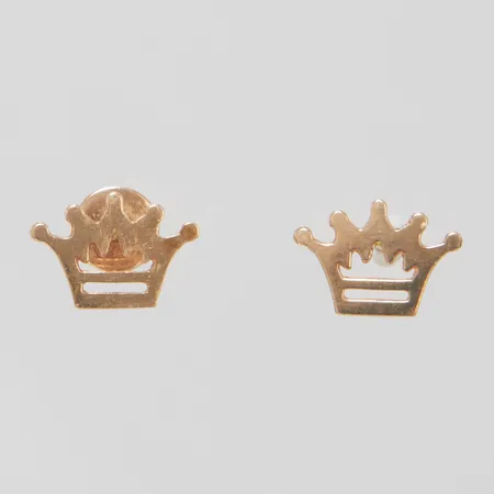 Örhängen längd 6,5mm, bredd 9mm, ryska stämplar, skruvstift, saknar stopp, 14K Vikt: 1 g