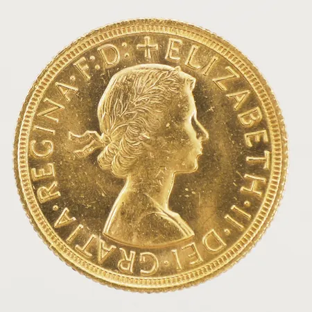 Mynt Elizabeth II Dei Gratia Regina F:D 1964 Ø22mm 22K Vikt: 8 g