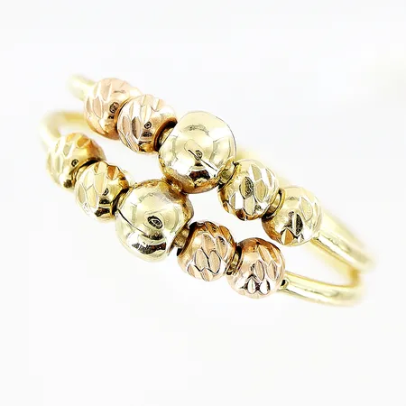 Ring med kulor stl:16¼, bredd 2,5-8mm, 18K Vikt: 2,1 g