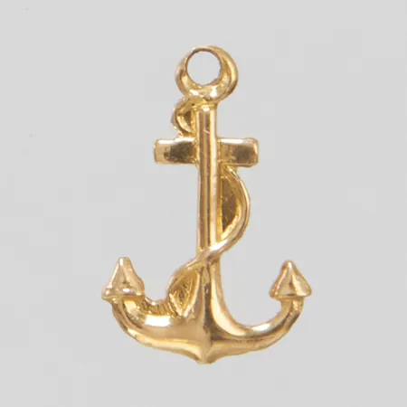 Hänge ankare längd 1cm, bredd 7mm, ostämplad, 18K Vikt: 0,2 g