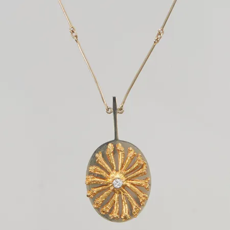 Collier Lapponia diamant 0,06ct 41cm gul/vitguld 18K 11,0g.
