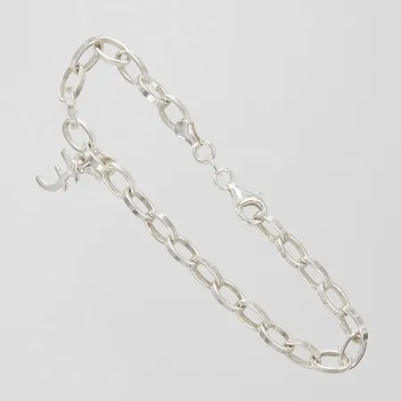 Armband med berlock längd 18cm, bredd 5,5-25mm, silver 925/1000 Vikt: 8,7 g
