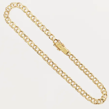 Armband Bismarck 19,5cm bredd 4mm gravyr defekt lås 18K Vikt: 5,2 g