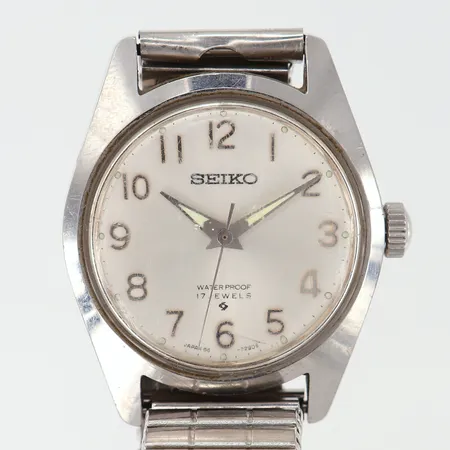 Damur Seiko manuell stål Ø31mm boett-nr:974996 flexband repig inga tillbehör.