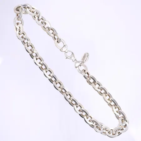 Halskedja Scoop 44cm, bredd 12mm, ihålig, silver 925/1000 Vikt: 55,2 g