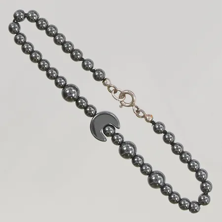 Stenarmband 18,5cm, lås i silver.
