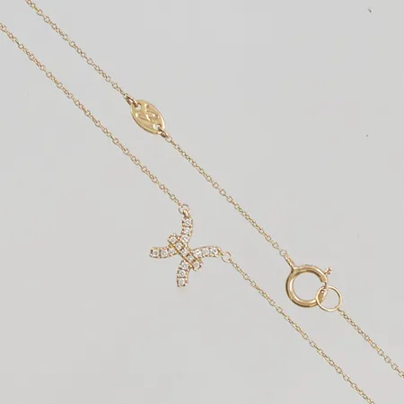 Collier diamanter totalt 0,06ctv 42-47cm 18K 1,4g.