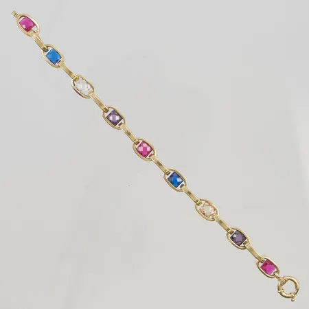 Armband med färgade stenar 18cm bredd 2-8mm 18K 10,5g.