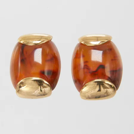 Örhängen Dior med plast stenar mått 25x19mm, gulmetall, clips lås, stämplade Tyskland 1972