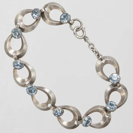 Armband med blå stenar längd 20cm, bredd 14mm, sterling, silver 925/1000, bruttovikt: 11,8g Vikt: 11,8 g
