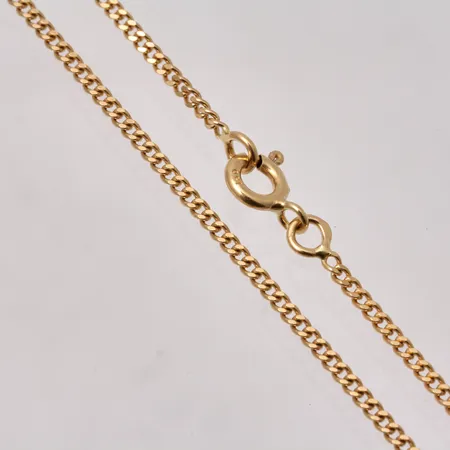 Kedja 50,5cm, Pansar, bredd 1,6mm, 18K, defekt sliten springring, 5,34g.