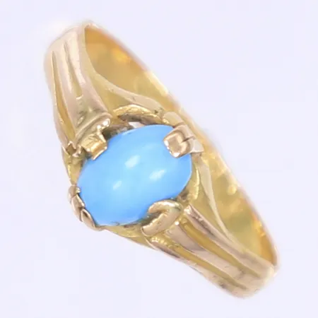Ring med turkos stl 19 bredd 2-8mm skenan skev 21K Vikt: 4 g