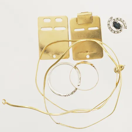 Diverse guld, defekt 18K  Vikt: 14,7 g