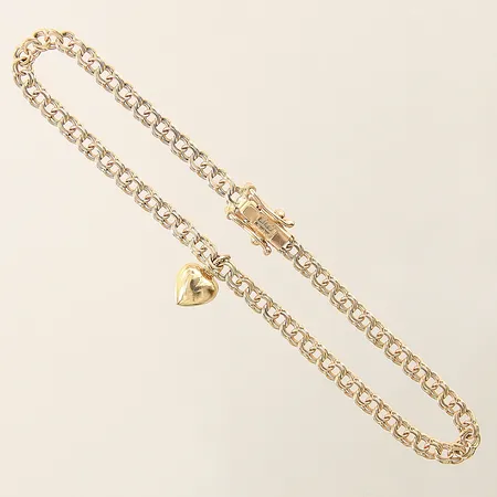 Armband Bismarck med integrerat hänge längd 18cm bredd 3mm 18K Vikt: 4,6 g