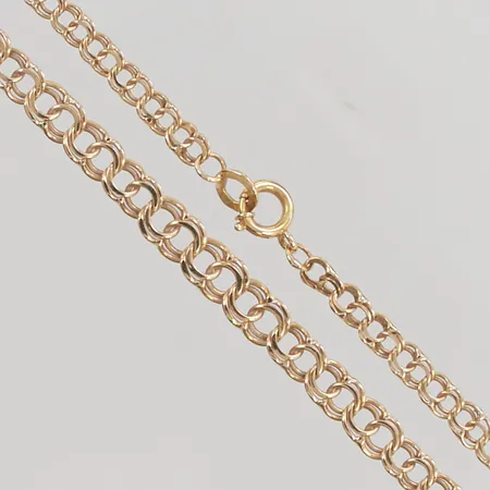 Kedja 42cm bredd 3mm ojämnheter 18K 8,4g.