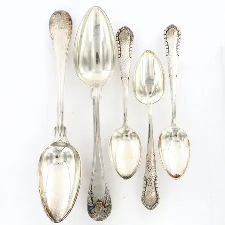 5 matskedar olika modeller, silver830/1000 Vikt: 186,3 g